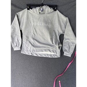Tiffosi Gray Metallic Shimmer Graphic Hoodie Everyday is a Fresh Start Size M